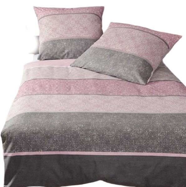 Soma Feinbiber Bettwäsche 2 teilig Bettbezug 135 x 200 cm Kopfkissenbezug 80 x 80 cm Davos 65016-05 beere mauve