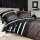 Soma Biber Bettwäsche Davos 2 teilig Bettbezug 155 x 220 cm Kopfkissenbezug 80 x 80 cm Nougat schwarz Streifen