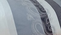 Soma Feinbiber Wende-Bettwäsche Davos 6456-08 155x220 cm + 80x80 cm Bordüre paisley Streifen silber Anthrazit grau