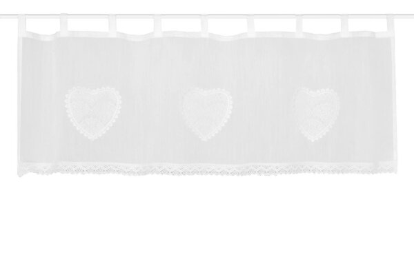 HOME WOHNIDEEN Cafehaus Batist "Corazon" 60 X 145 cm 1x Cafehaus Weiss