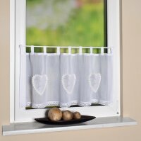 HOME WOHNIDEEN Cafehaus Batist "Corazon" 60 X 145 cm 1x Cafehaus Weiss