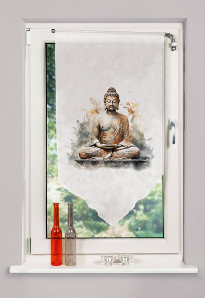 HOME WOHNIDEEN Fensterbehang Voile Digitaldruck "Zayra" 100 x 90 cm 1x Fensterbehang Natur