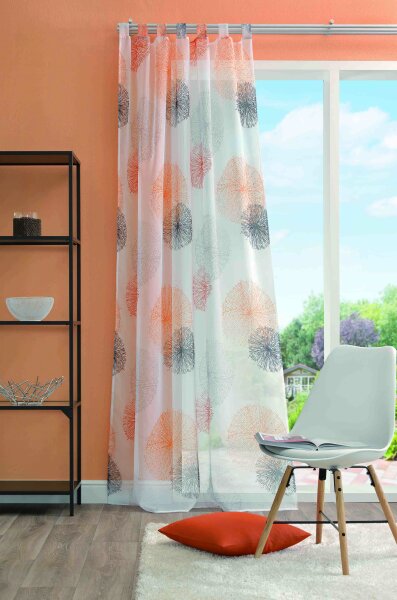 HOME WOHNIDEEN Rawlins Schlaufenschal 245 X 140 cm 1x Fertigschal inkl. 1x Bügelband Orange