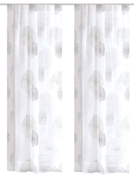 HOME WOHNIDEEN Rawlins 2Er Set Zugbandschal 245 X 140 cm 2x Fertigschal inkl. 1x Bügelband Grau