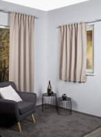 HOME WOHNIDEEN Blacky 245 x 140 cm 1x Verdunklungsschal inkl. 1x Bügelband Beige