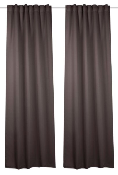 HOME WOHNIDEEN Blacky 2Er Set 225 x 140 cm 2x Verdunklungsschal inkl. 1x Bügelband Stein
