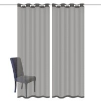 HOME WOHNIDEEN Dolly 2Er Set 145 x 140 cm 2x Fertigschal inkl. 1x Bügelband Grau