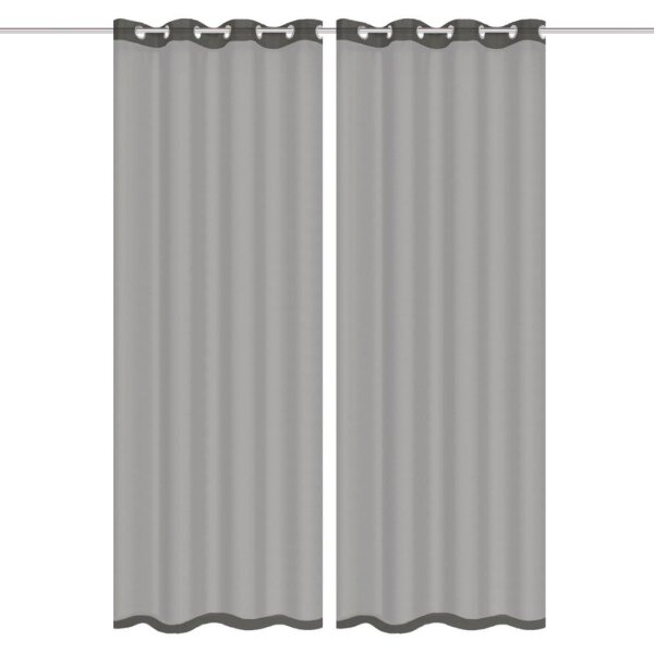 HOME WOHNIDEEN Dolly 2Er Set 175 x 140 cm 2x Fertigschal inkl. 1x Bügelband Grau