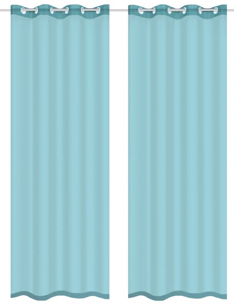 HOME WOHNIDEEN Dolly 2Er Set 225 x 140 cm 2x Fertigschal inkl. 1x Bügelband Türkis
