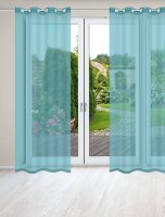HOME WOHNIDEEN Dolly 2Er Set 225 x 140 cm 2x Fertigschal inkl. 1x Bügelband Türkis