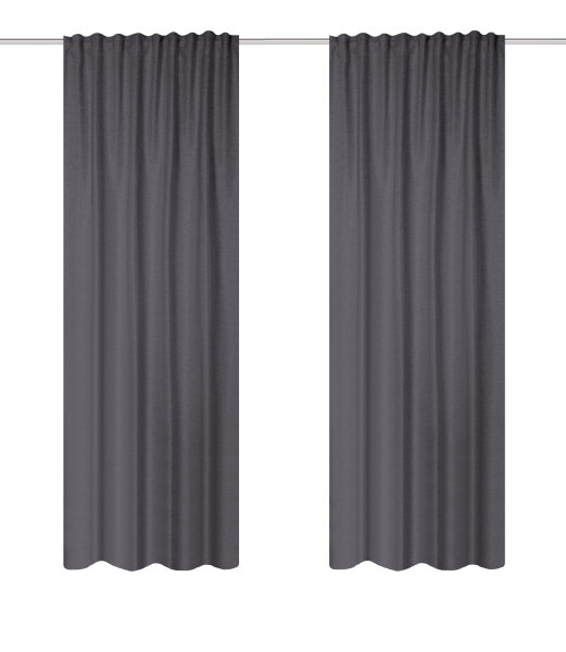 HOME WOHNIDEEN John 2Er Set 145 x 135 cm 2x Verdunklungsschal inkl. 1x Bügelband Anthrazit