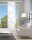 HOME WOHNIDEEN Pinale 225 X 57 cm 1x Schiebewand inkl. Paneelwagen + 1 Beschwerungsstange Weiss
