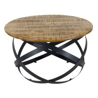 soma Beistelltisch Couchtisch rund Wohnzimmer Orbit Metall Gestell schwarz ø 75 cm