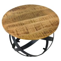 soma Beistelltisch Couchtisch rund Wohnzimmer Orbit Metall Gestell schwarz ø 75 cm