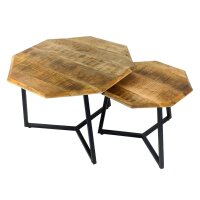 soma Couchtisch 2er Set achteckig Beistelltisch Satztisch Las Vegas Metall Gestell Dekoartikel Geschenke Deko