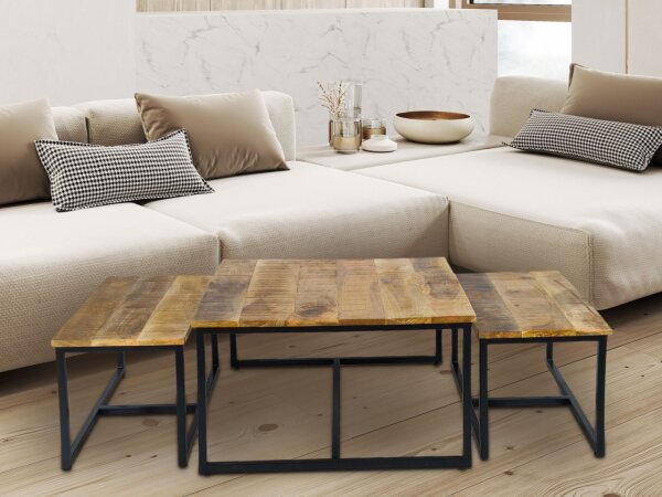soma Couchtisch 3er Set Beistelltisch Satztisch Ontario Metall Gestell Dekoartikel Geschenke Deko