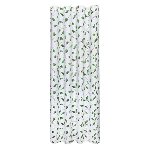 Gerster Ösenschal Druck, "Blätteranke" 145 cm x 245 cm, grün/weiß