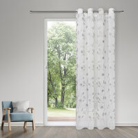 Gerster Ösenschal, bestickt Ranke 145 cm x 245 cm, grau