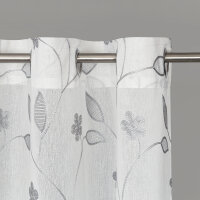 Gerster Ösenschal, bestickt Ranke 145 cm x 245 cm, grau