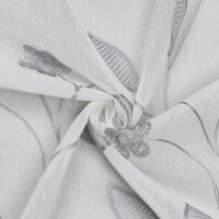 Gerster Ösenschal, bestickt Ranke 145 cm x 245 cm, grau