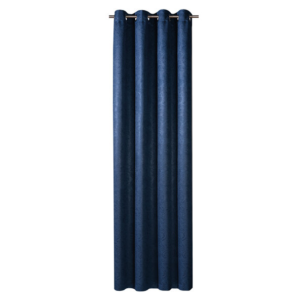 Gerster Ösenschal geprägt 145 cm x 245 cm, dunkelblau