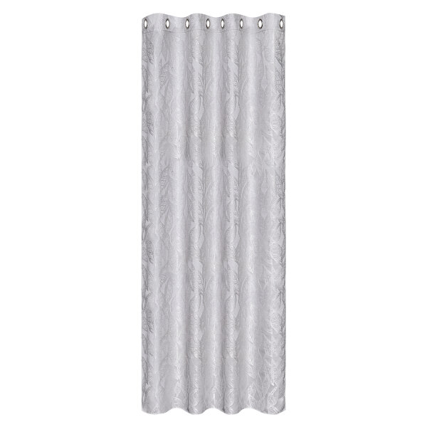 Gerster Ösenschal Jacquard, uni 140 cm x 245 cm, silber
