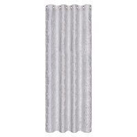 Gerster Ösenschal Jacquard, uni 140 cm x 245 cm, silber