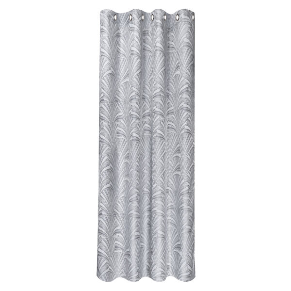 Gerster Ösenschal Jacquard, Ornament 140 cm x 245 cm, grau