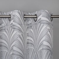Gerster Ösenschal Jacquard, Ornament 140 cm x 245 cm, grau