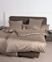 Janine Mako-Satin Kissenhülle Kiss.  40x80 1 teilig  Colors 31001-57-602 taupe