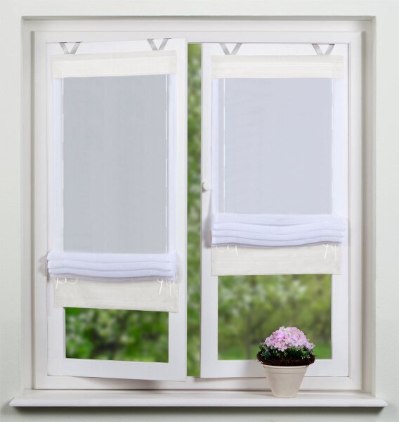 Home Wohnideen Bändchenrollo Voile 1 teilig 140 x 70 cm Weiss