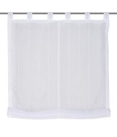 Home Wohnideen Schlaufenrollo Effektvoile-Nadelstreifen 1 teilig 140 x 140 cm Weiss