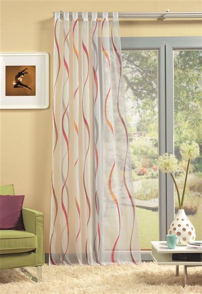 Home Wohnideen Schlaufenschal, Schlaufenschal Voile Bedruckt 1 teilig 245 x 140 cm Rot