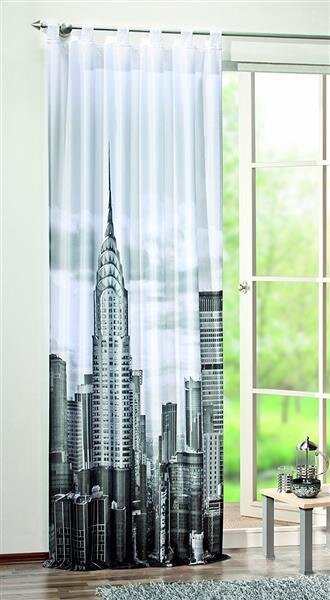 Home Wohnideen Schlaufenschal New York Dekostoff 1 teilig 245 x 120 cm Schwarz-Weiss