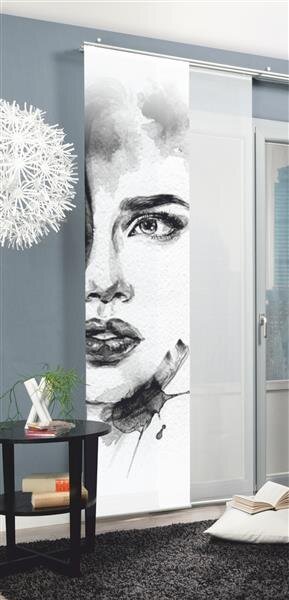 Home Wohnideen Schiebevorhang Dekostoff Digitaldruck 
Face Right 1 teilig 245 x 60 cm Grau