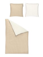 Irisette Mako-Satin Bettwäsche Set uni Linea 8021 creme 155 x 220 cm + 1 x Kissenbezug 80 x 80 cm