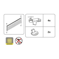 Gardinia EASYFIX Plissee Dekor mit 2 Bedienschienen Curl grau 80 x 130 cm