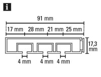 Gardinia Vorhangschiene GE3 mit Profil für Blendenbefestigung weiß 150 cm