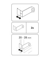 Gardinia Adapter für Spannvitrage weiß cm