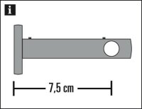 Gardinia Träger geschlossen für Ø 12 mm edelstahl 7,5 cm