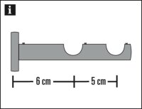 Gardinia Doppelträger offen für Ø 12 mm...