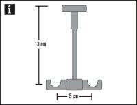 Gardinia Universal Deckenträger offen für Ø 16 mm edelstahl-optik 13,5 cm