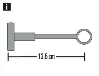 Gardinia Träger geschlossen für Ø 16 mm messing-antik 13,5 cm