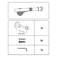 Gardinia Träger geschlossen für Ø 16 mm messing-antik 13,5 cm