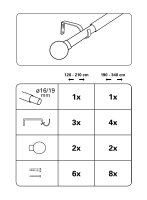 Gardinia Kugel 1-Lauf Ø 16/19 mm edelstahl-optik 120-210 cm