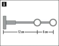 Gardinia Doppelträger geschlossen für Ø 20 mm edelstahl-optik 12 / 6 cm