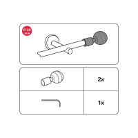 Gardinia Endstück Kugel für Ø 20 mm edelstahl-optik cm