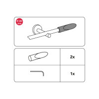 Gardinia Endstück Elypse für Ø 20 mm edelstahl-optik cm