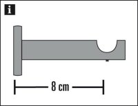 Gardinia Träger offen für Ø 20 mm bronze 8 cm