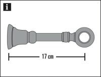 Gardinia Träger geschlossen für Ø 25 mm buche 17 cm